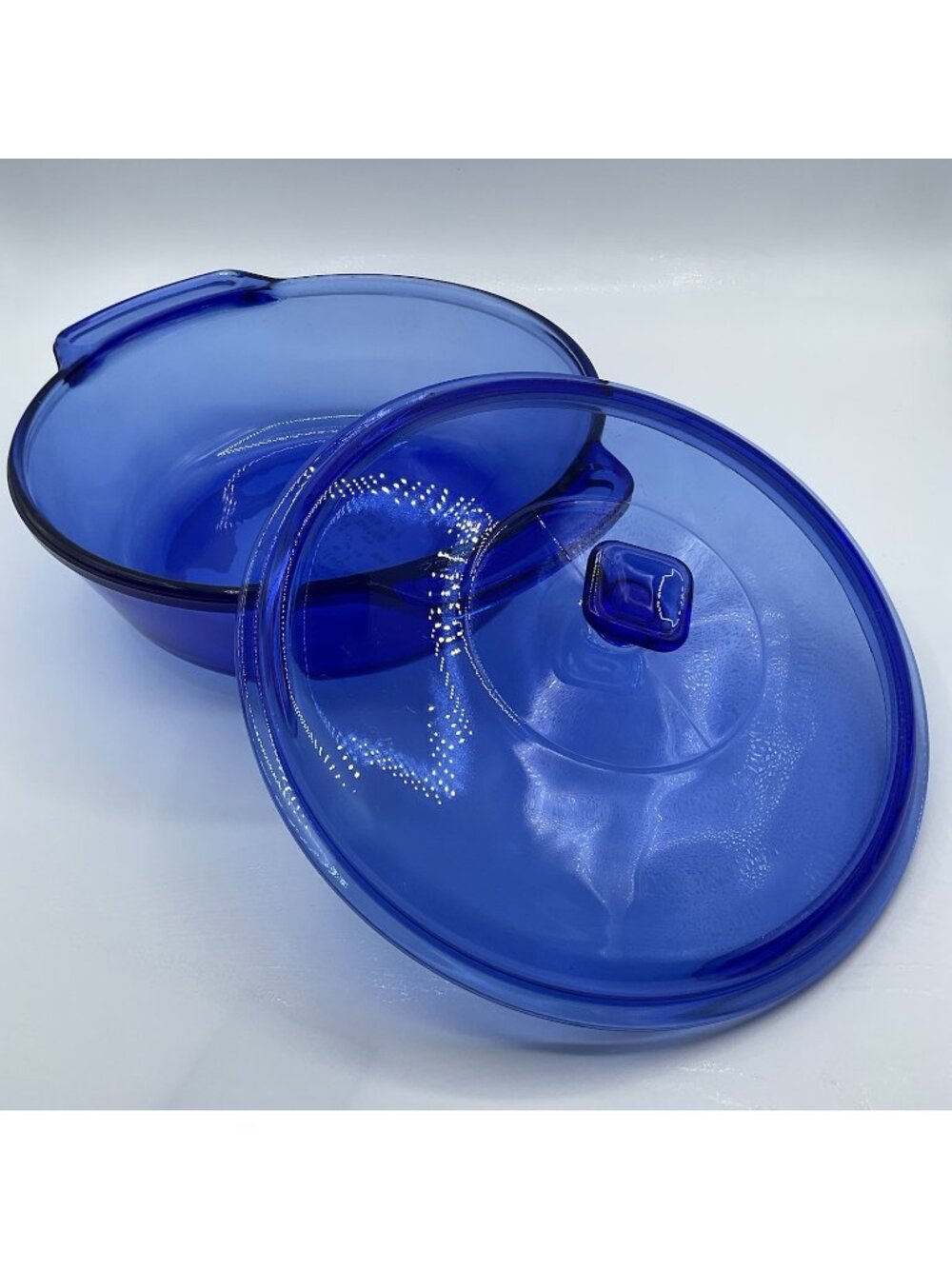 Anchor Hocking Cobalt Blue 2 Qt Glass Casserole Dish w/Lid Ovenware 9"